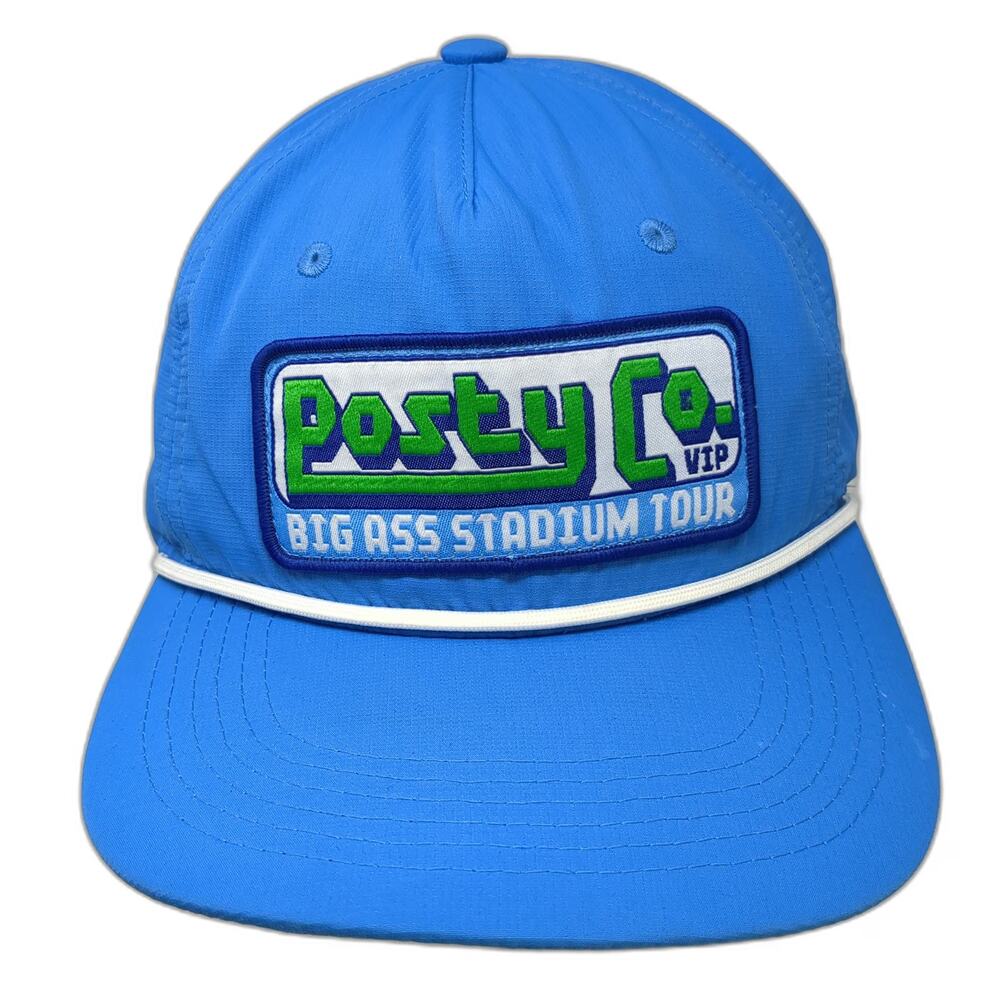 Posty Co VIP Big Ass Stadium Tour Snapback Hat Blue Rope Polyester Post Malone